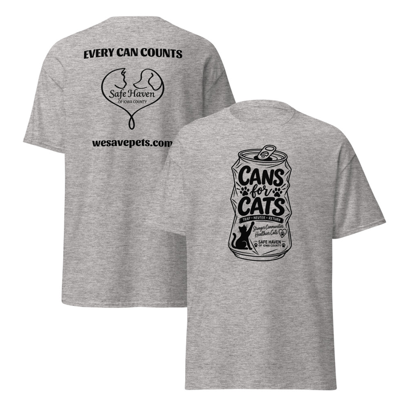 Cans For Cats Unisex T-Shirt – S, Sport Grey