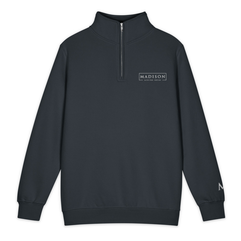 Madison 1/4 Zip Sweatshirt Black – Image 2