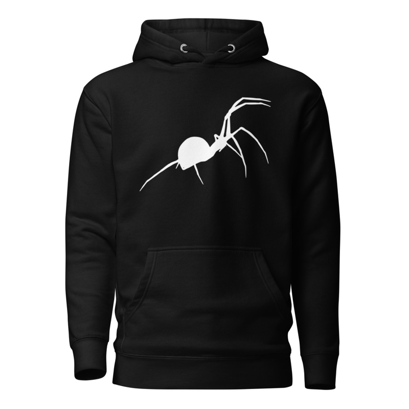 Black Hoodie with White Spider Graphic