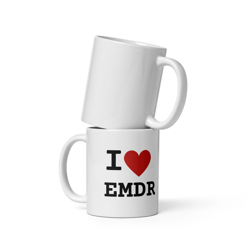 I love EMDR White glossy mug