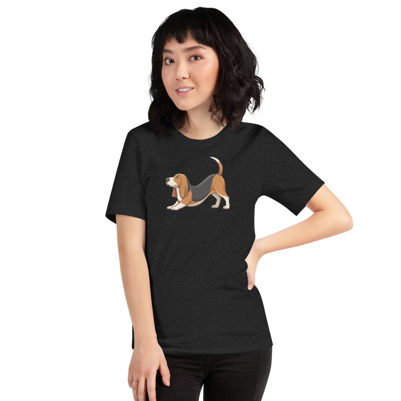 Downward Dog Basset Hound Unisex Yoga Tee
