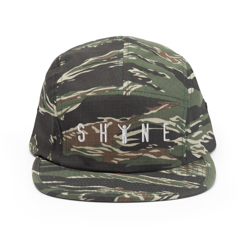 SHINE - Five Panel Cap – One size, Green Tiger Camo