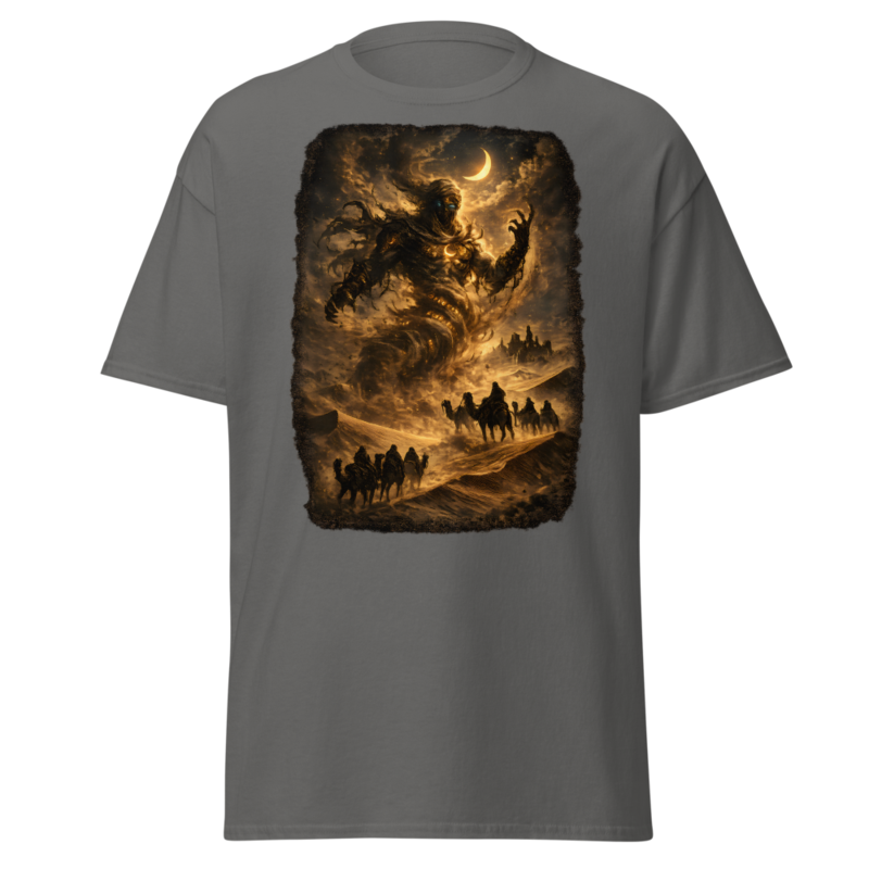 Rising Sandstorm Under a Crescent Moon