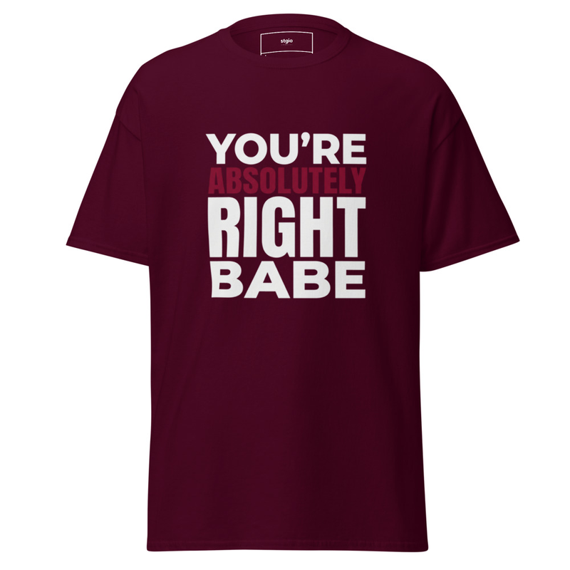 You're Right Babe Shirt | Funny Relationship Tee | Couples Gift Cotton
