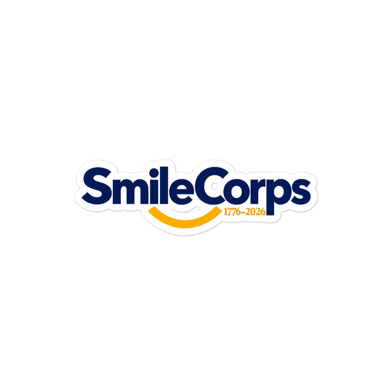SmileCorps™ Founder Edition Sticker | 1776–2026 – 4″×4″, White