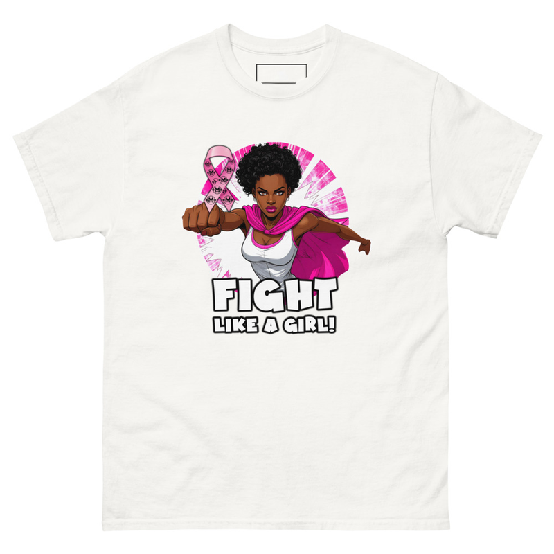 "Fight Like A Girl" Unisex Classic T-Shirt – XL, White