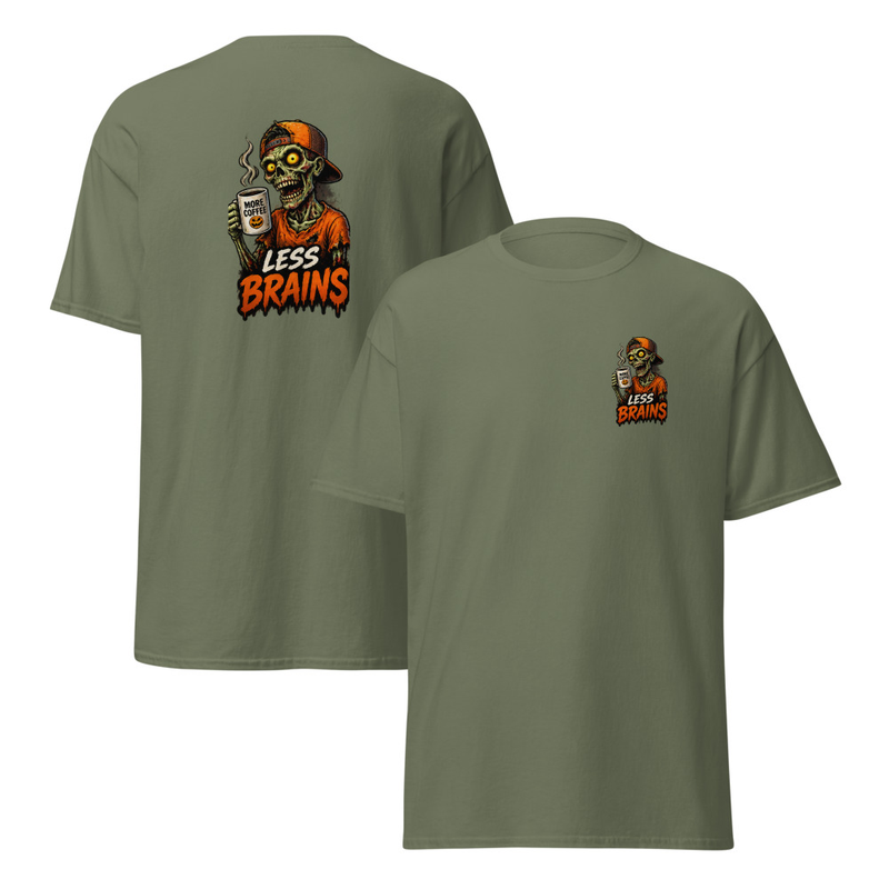 Less Brains Unisex classic tee – S, Military Green