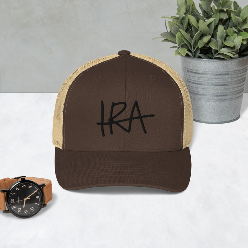 Trucker lippis - Musta logo Brown/ Khaki