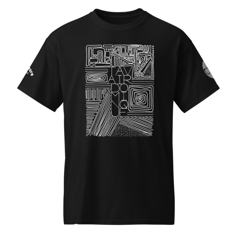Stacked Name Design Inverted + Sleeve Logos - T-Shirt