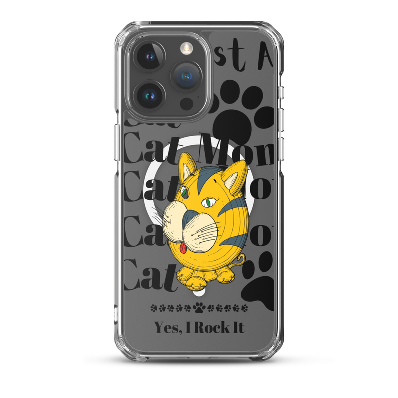 MagSafe® clear case for iPhone®: Just A Cat Mom – iPhone 15 Pro Max