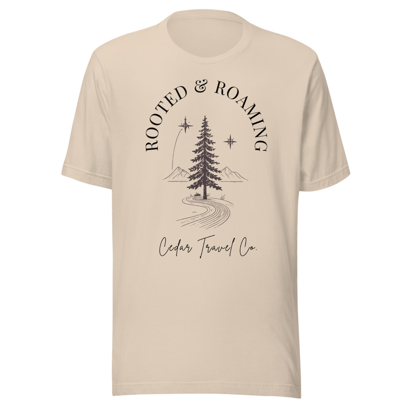 Rooted & Roaming Tee – S, Soft Cream