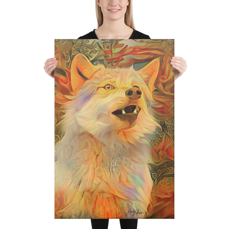 Colorful Wolf - Print on Canva in 16 by 20" or 24 by 36" – 24″×36″