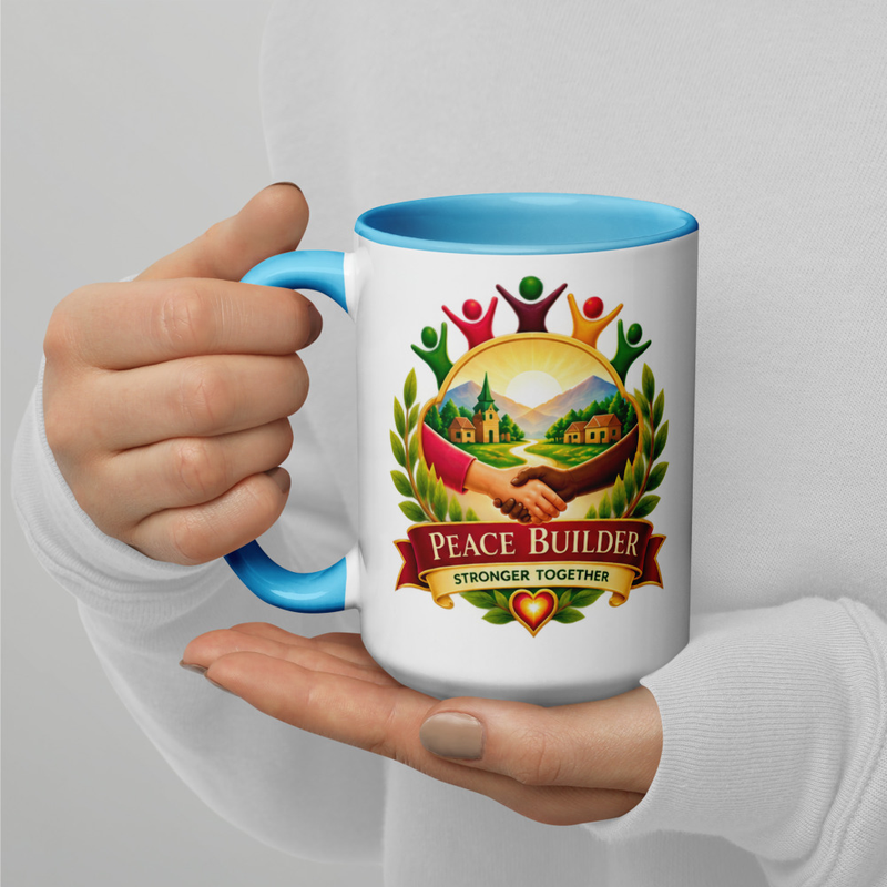 Peace Builder Mug – 15 oz, Blue