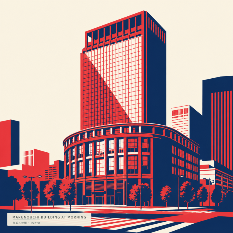Marunouchi Building at Morning(丸ビルの朝)のアートワーク