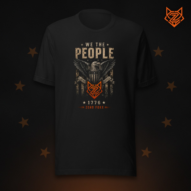 We the People — Liberty & Justice Eagle | Double-Sided Tee — Front