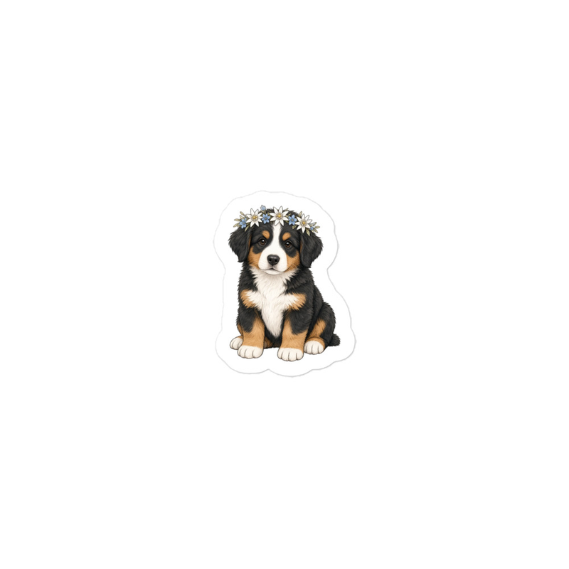 Flower Crown Bernese Mountain Dog Sticker — Floof