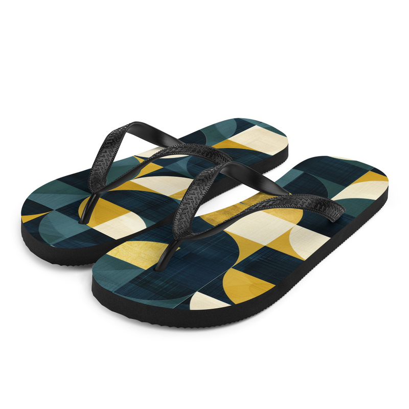 Midcentury Greens Flip-Flops House or Outdoor Slippers