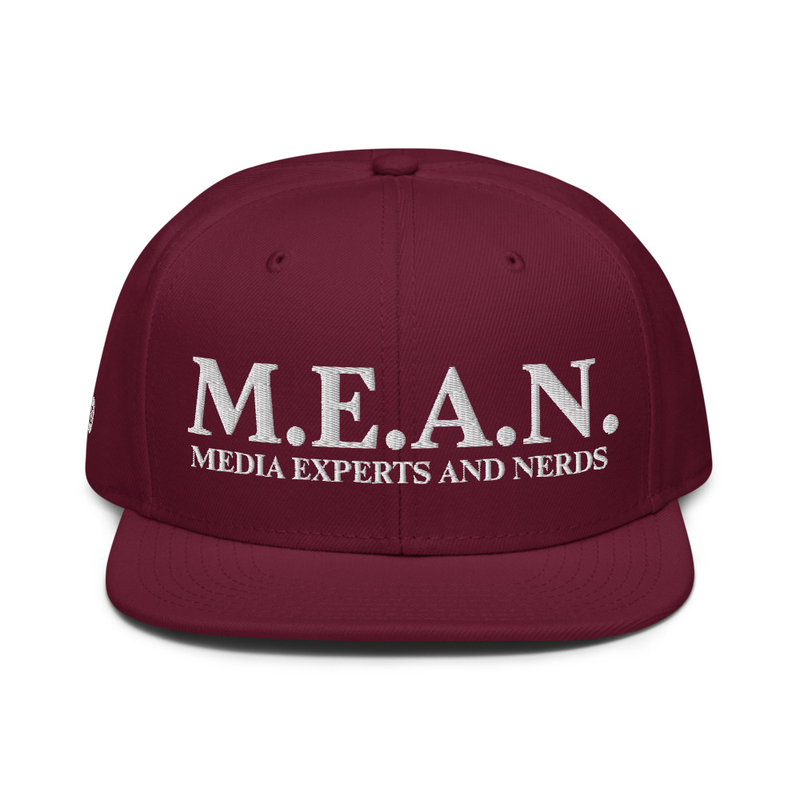 Official M.E.A.N. Snapback – One size, Burgundy maroon