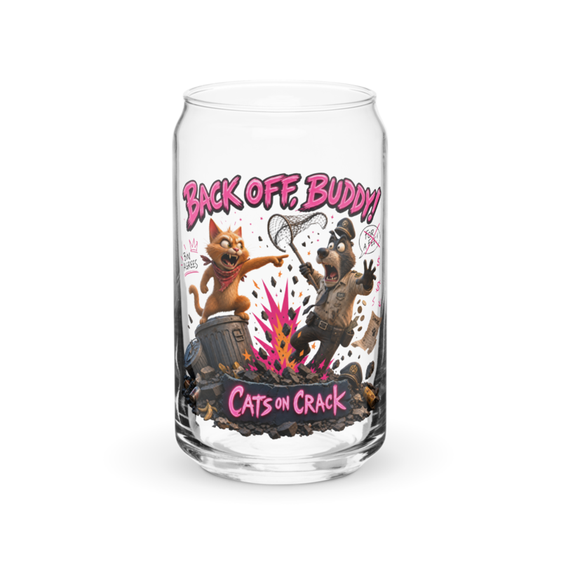 Back Off Buddy 16oz Can Glass