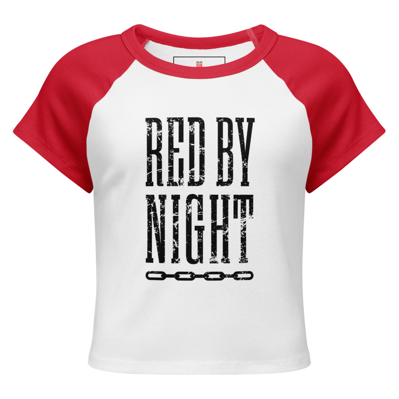 Official Red By Night Women’s micro rib raglan baby tee