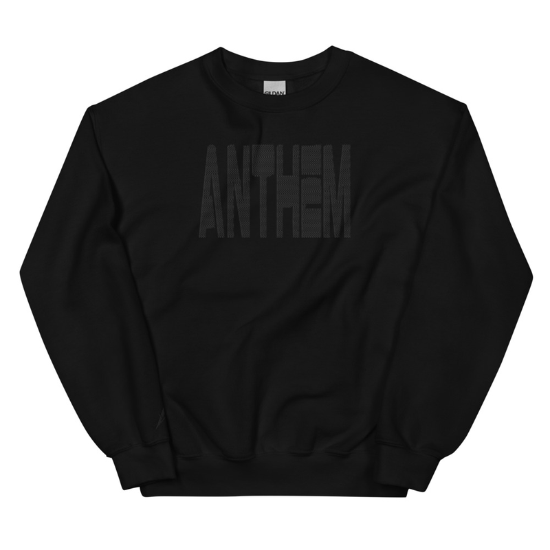 Anthem Black Embroidered Crew