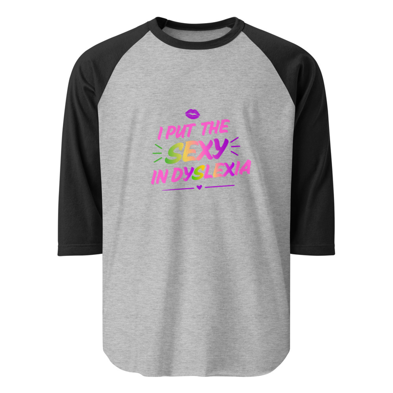 3/4 sleeve raglan shirt – XS, Heather Grey/Black