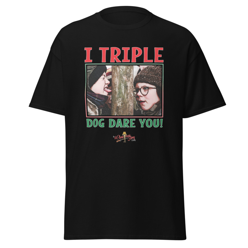 I Triple Dog Dare You!™ T-Shirt | Comic Art Official A Christmas Story Family™ – S, Black