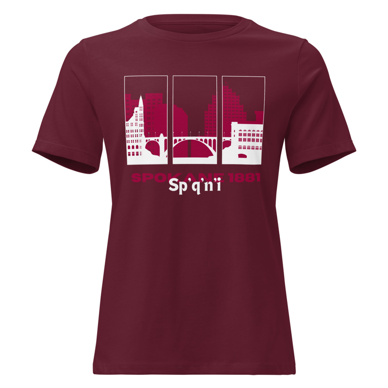 Spokane 1881 Women's Relaxed T-Shirt – S, Maroon