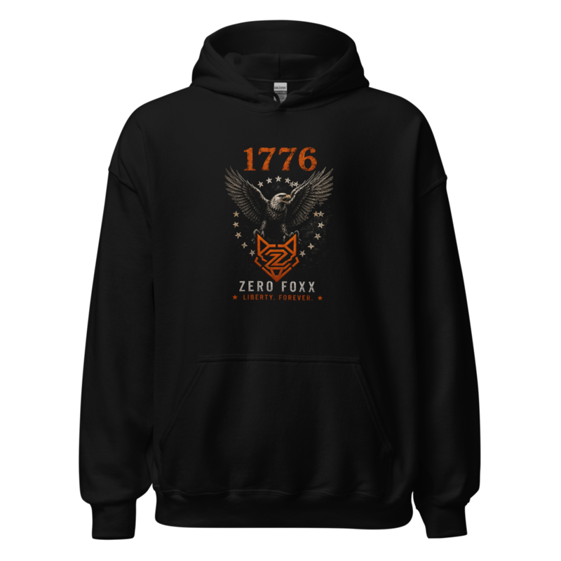 1776 — Liberty Forever | Double-Sided Hoodie — Black / S