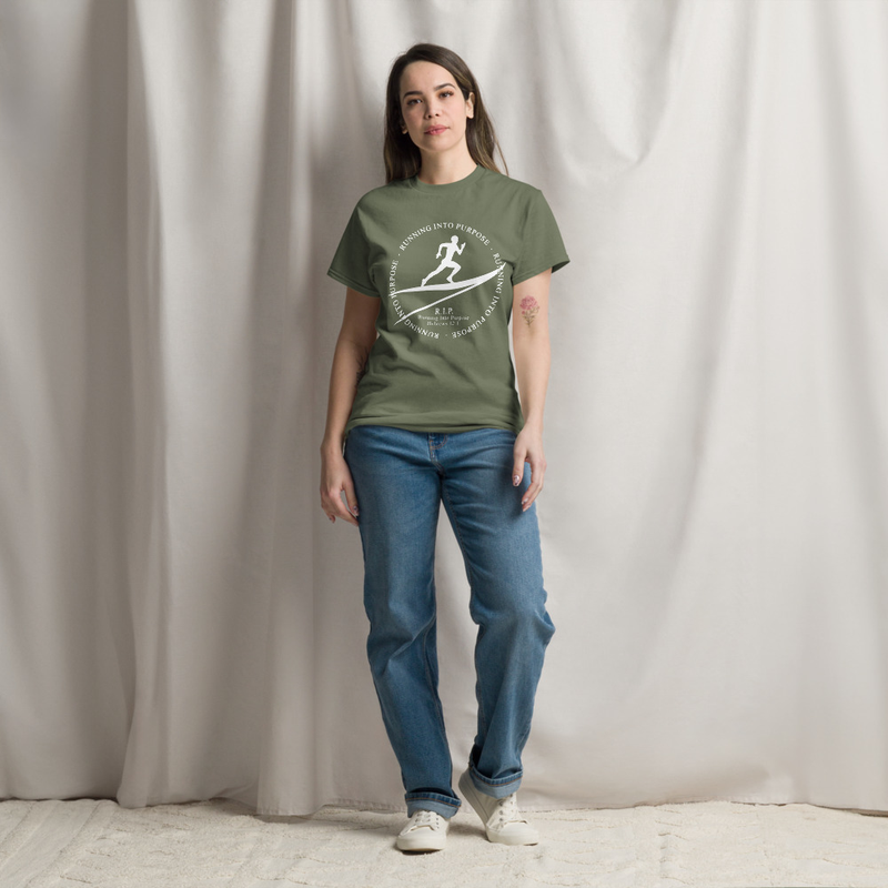Running into Purpose Unisex classic tee – M, Military Green
