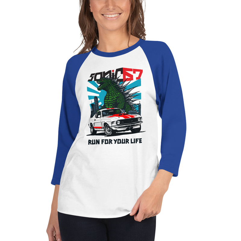 Lizard Mustang - 3/4 sleeve raglan shirt
