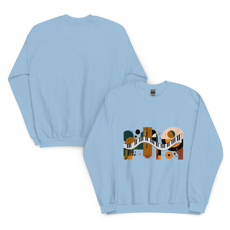 Abstract Piano Unisex Sweatshirt – S, Light Blue