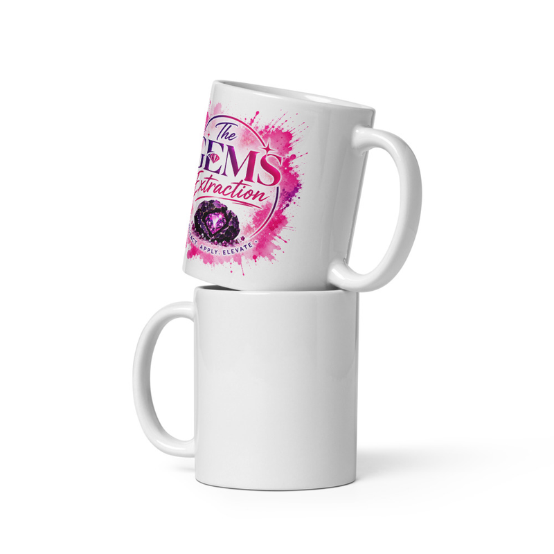 The GEMS Extraction White glossy mug