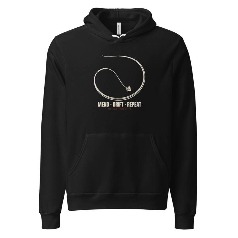 Mend Drift Repeat Hoodie — Fly Fishing merch