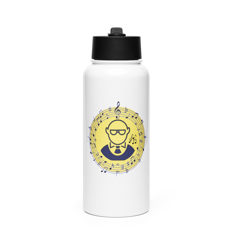 Vocalize! stainless steel water bottle with a straw lid