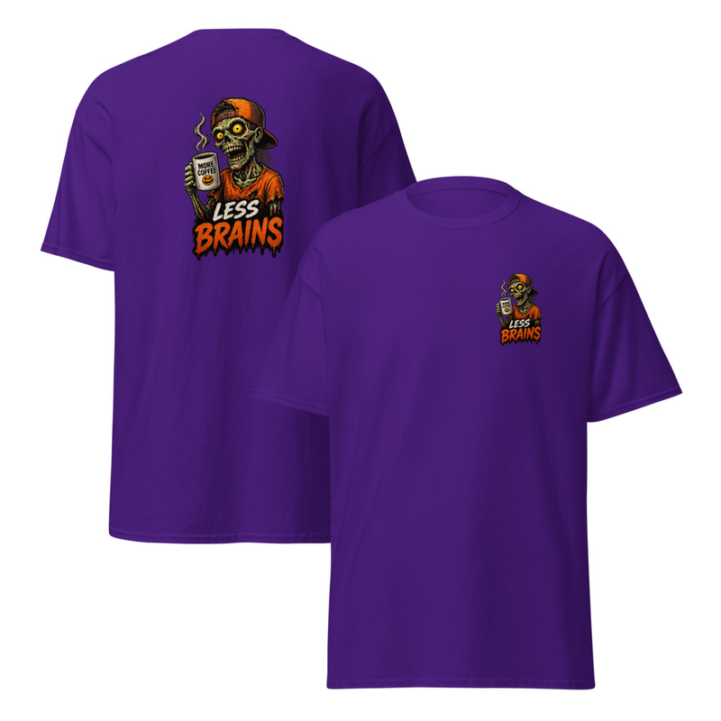 Less Brains Unisex classic tee – S, Purple