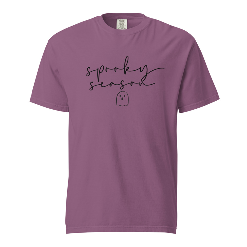 Simple Spooky Ghost Tee- Black Text