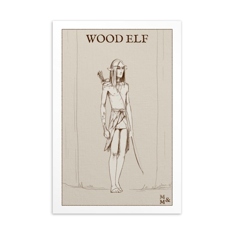 Illustrated Card: Wood Elf Male