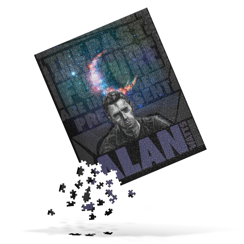 Alan Watts - The Past And The Future Are The Present - Jigsaw Puzzle - Alan, watts, alan watts, past, present, future, quotes, philosophy