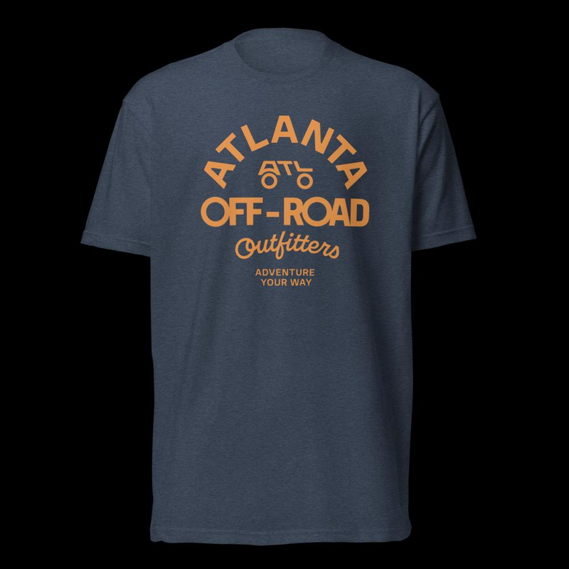 Circular Badge T-shirt (FRONT) - ORANGE LOGO – XL, Midnight Navy