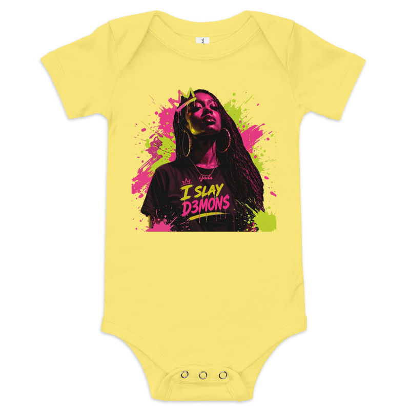 Baby short sleeve "I slay D3MON$" one piece