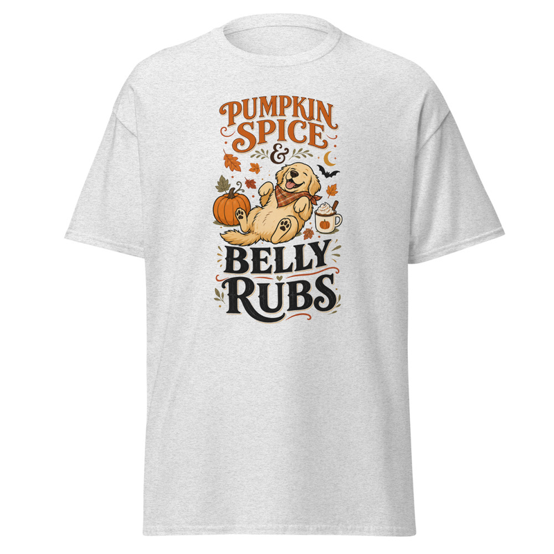 Pumpkin Spice & Belly Rubs Tee in Ash