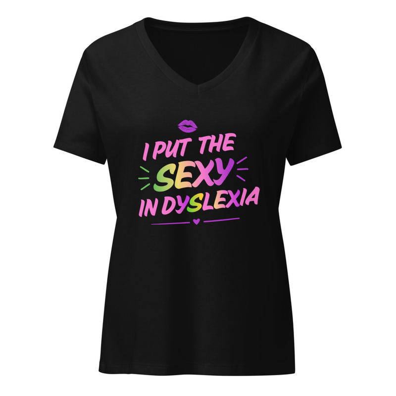 Women’s relaxed v-neck t-shirt – M, Solid Black Blend
