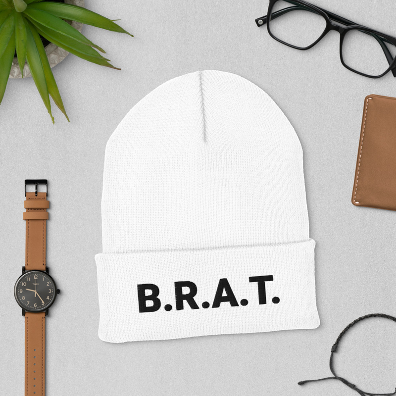 B.R.A.T. Cuffed Beanie - Light – One size, White