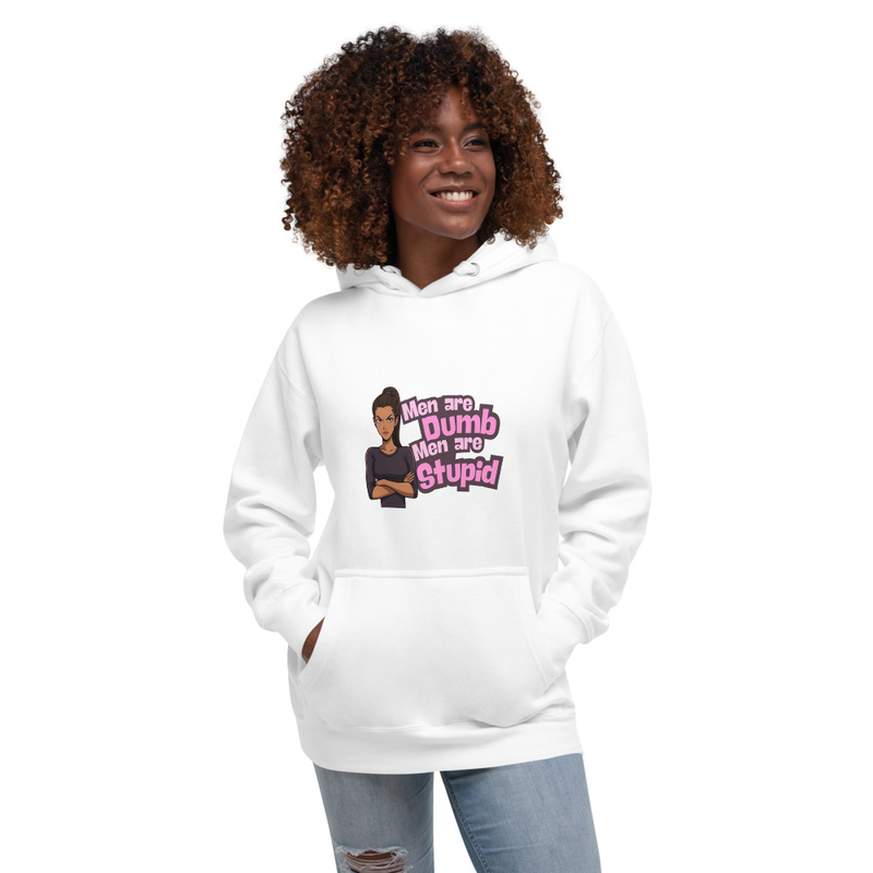 Men Are Dumb - Womens Hoodie – S, White