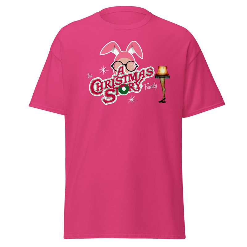 The A Christmas Story Family” Bunny Suit Logo Tee – XL, Heliconia