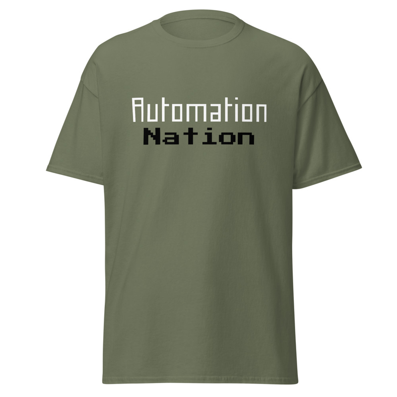 Unisex Automation Nation T Shirt – XL, Military Green