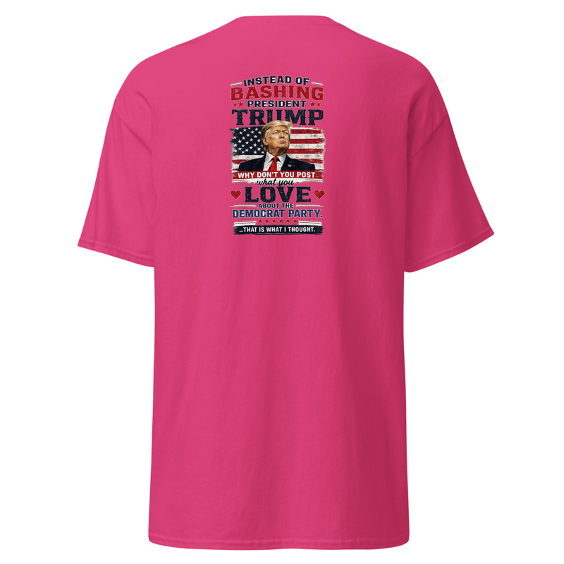 Bashing Trump Unisex classic tee – L, Heliconia