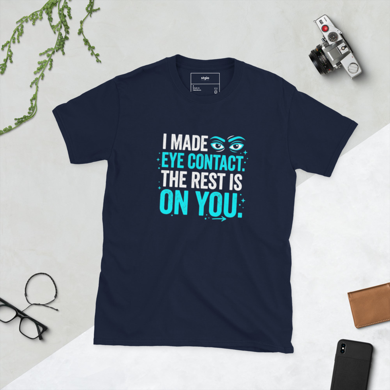 Eye contact Short-Sleeve Unisex T-Shirt – S, Navy