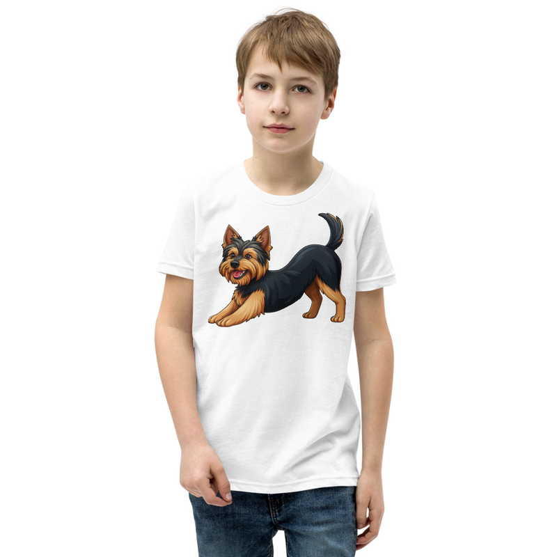 Yorkshire Terrier Downward Dog Youth T-Shirt